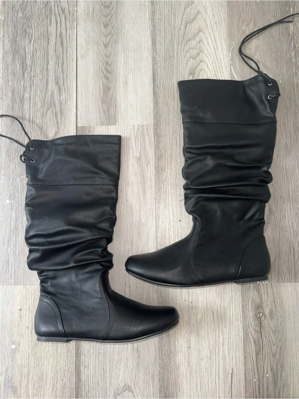 Classic Black Slouchy Knee-High Boots